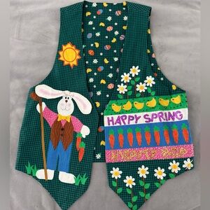 Women’s Medium. Hand beaded vest. One of a kind. Reversible. One available.